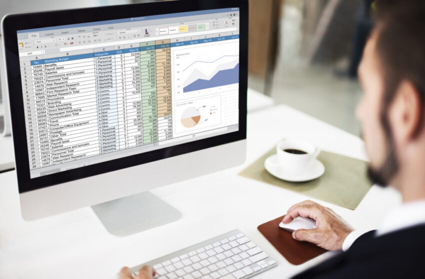 Spreadsheet Marketing Budget Report File Concept