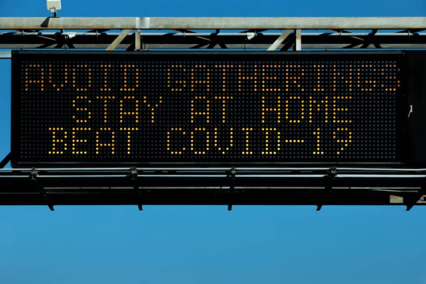 Sign: BEAT COVID-19