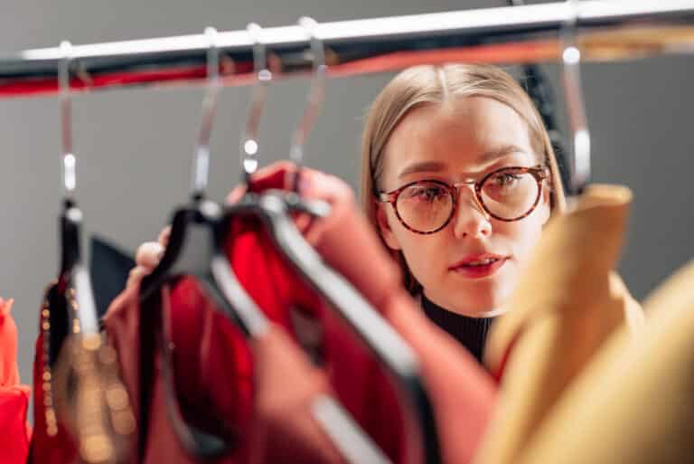 clothes in wardrobe