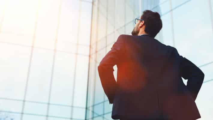 Man outside building