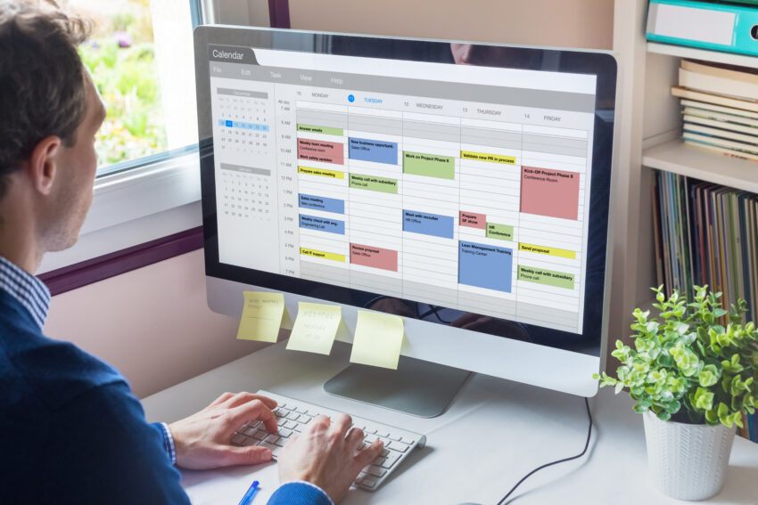 Calendar,Software,Showing,Busy,Schedule,Of,Manager,With,Many,Meetings,