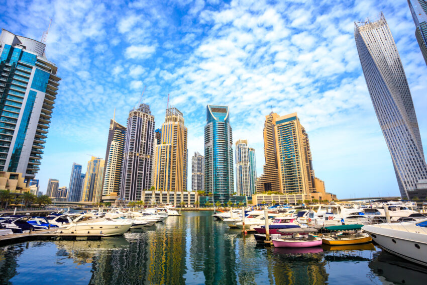 Marina,For,Small,Boats,And,Yachts,In,Dubai,Uae,,Surrounded
