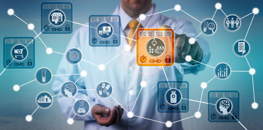 Unrecognizable,Pharmaceutical,Logistician,Using,Internet,Of,Things,Solution,Based,On