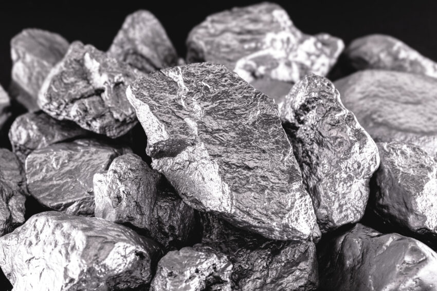 Cobalt,Stone,On,Black,Isolated,Background.,Industrial,Ore,Used,In