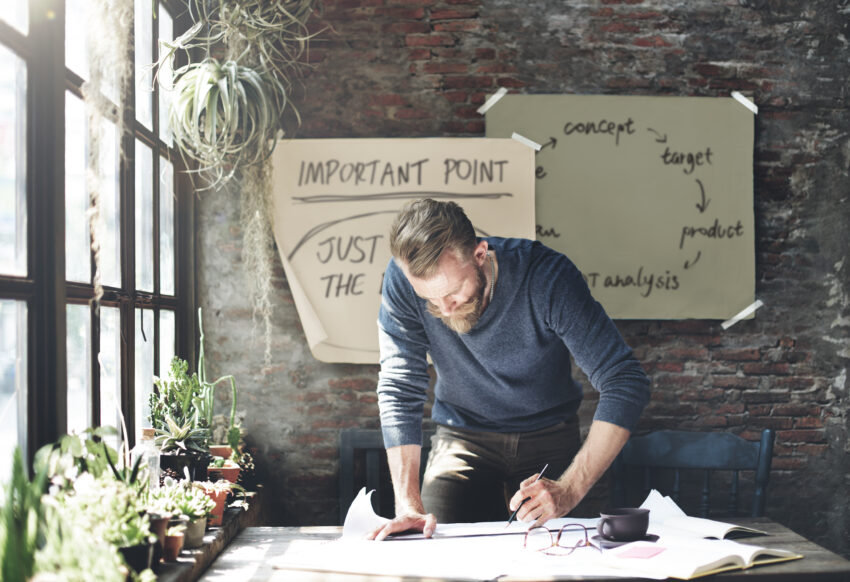 Businessman,Determine,Ideas,Writing,Working,Concept