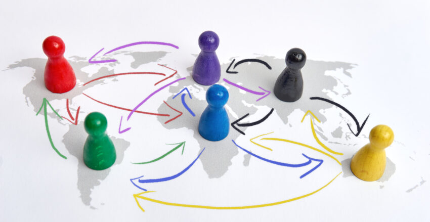 Concept,For,Globalization,,Global,Networking,,Travel,Or,Global,Connection.,Colorful