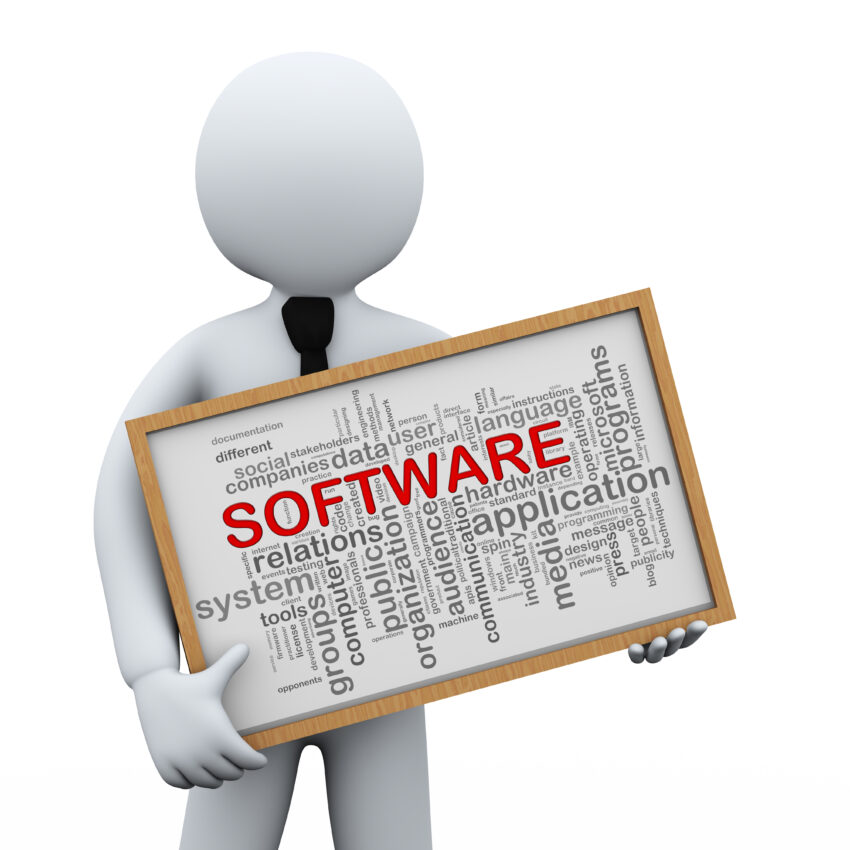 3d,Illustration,Of,Man,Holding,Software,Wordcloud,Words,Tags,Board.