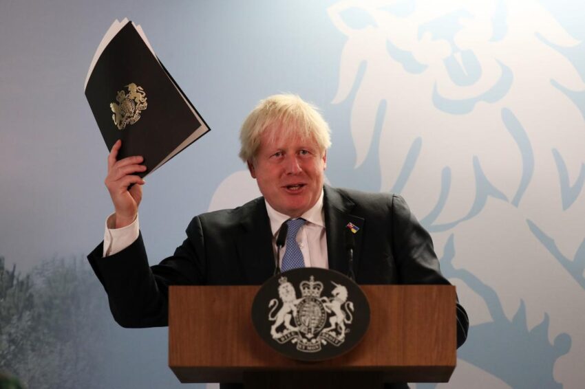 Boris Johnson took a swipe at Liz Truss over fracking as he committed £700 million to build a nuclear power plant in Suffolk.