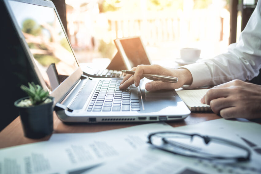 Businessman,Working,On,Desk,Office,Business