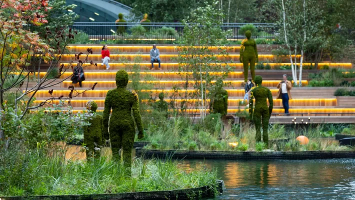 Canary Wharf welcomes European eels and rare wildlife as part of its Eden Dock project, aiming to increase biodiversity and attract more office workers and residents amidst a decline in occupancy.