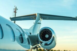 The,Beautiful,Private,And,Commercial,Jet,Plane,With,Its,Tubina