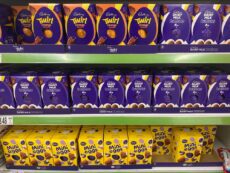 Food inflation in the UK edged higher in March as Britons splashed out early on Easter eggs and seasonal confectionery, pushing up prices of chocolate and sweets across supermarket shelves.