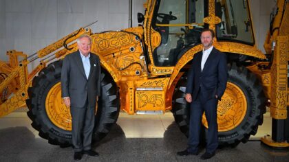 George Bamford will become JCB joint chairman alongside his father on 1 October, as the digger maker reports a fall in 2025 sales and pre-tax profits.