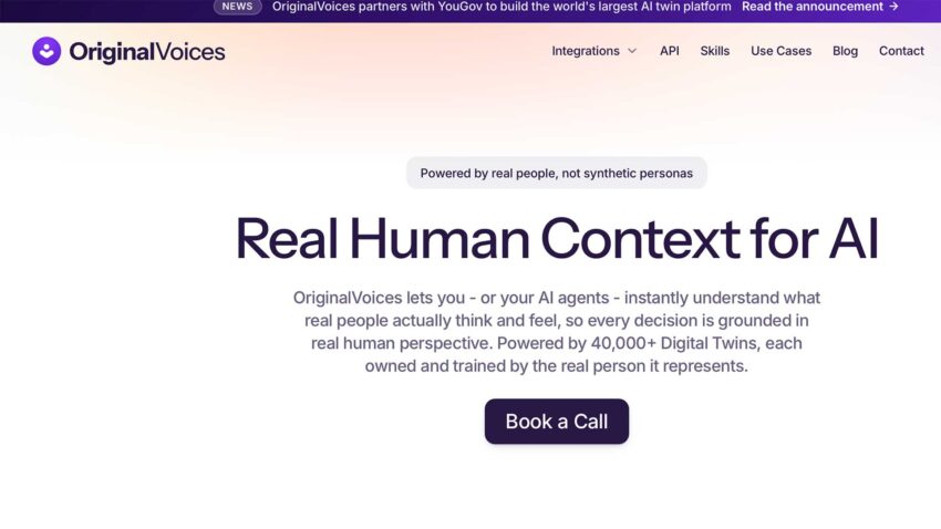 Human data platform OriginalVoices has closed a £1m pre-seed funding round led by Iona Star, with plans to scale its team and grow in the US market.