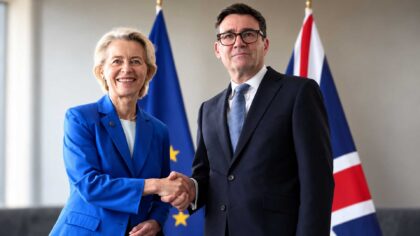 Rejoining EU could add up to 6 per cent to UK output in the long run, Goldman Sachs says, as it sets out options for Andy Burnham before the UK-EU summit
