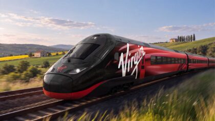 Virgin cross-Channel trains will run 20 daily return services from London to Paris, Brussels and Amsterdam from 2030, the group says, using 12 Alstom sets.
